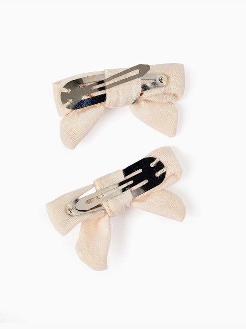 Lot de 2 pinces clic-clac à cheveux avec nœuds floraux - Kiabi Lot de 2 pinces clic-clac à cheveux avec nœuds floraux - Kiabi