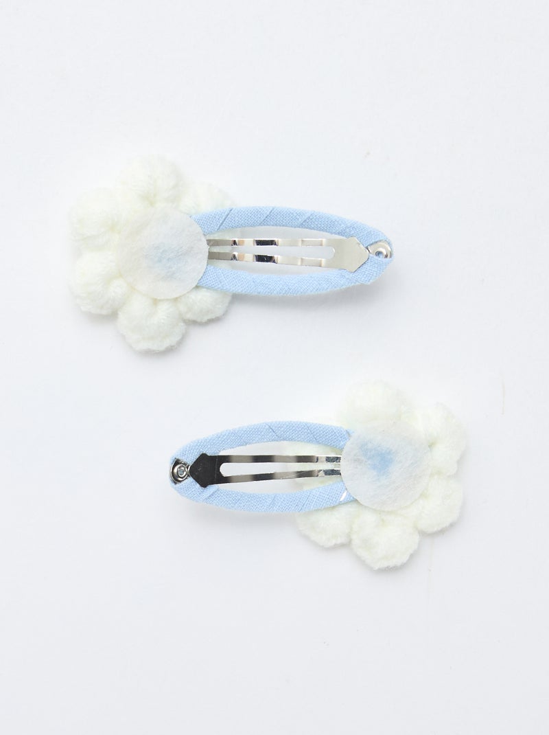 Lot de 2 pinces clic clac en macramé Blanc - Kiabi