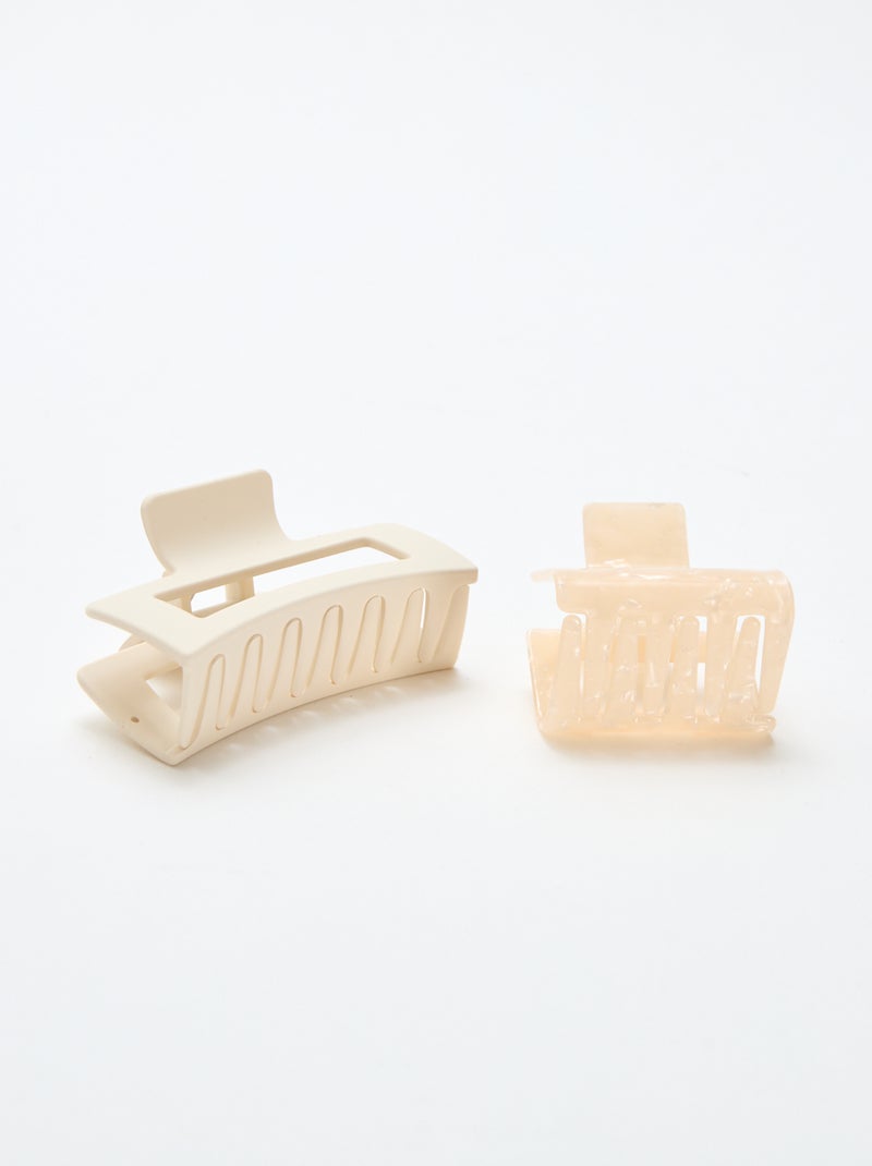 Lot de 2 pinces crabe Beige - Kiabi