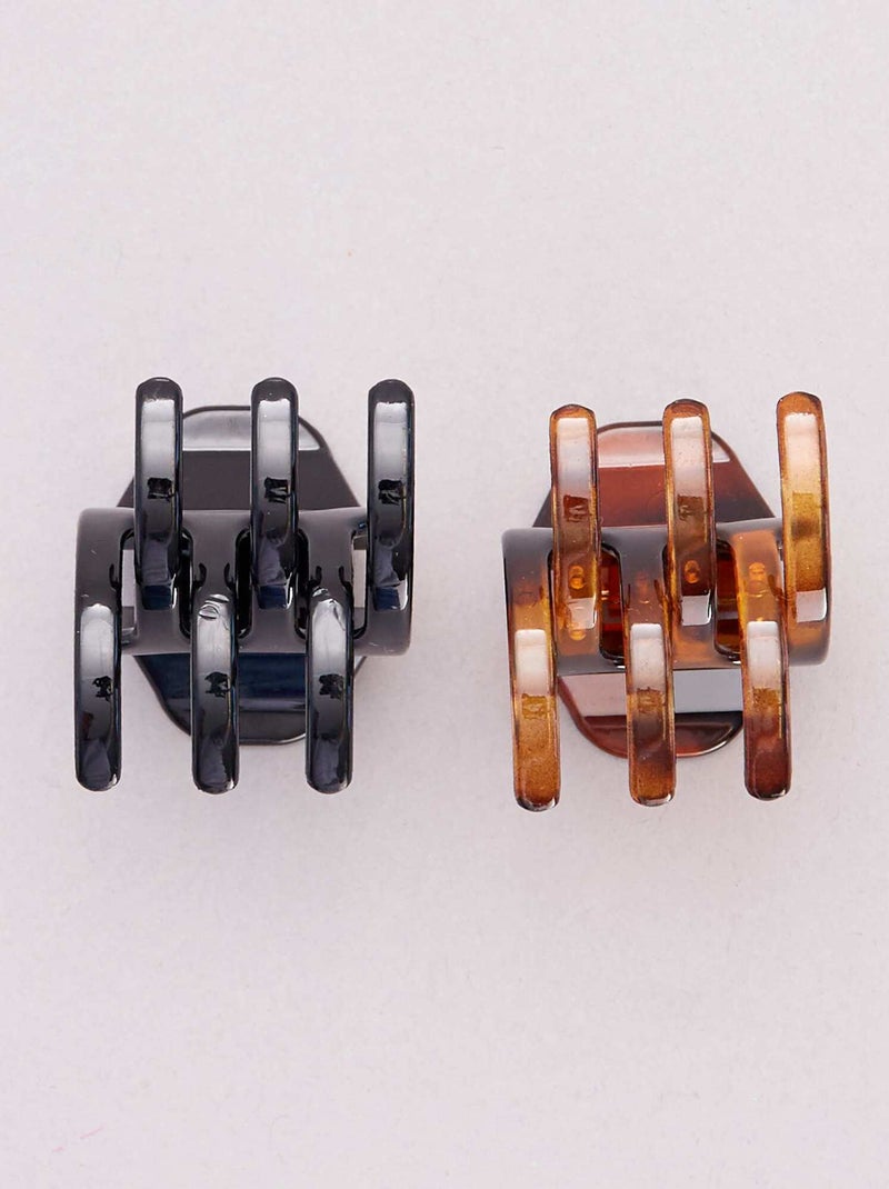 Lot de 2 pinces crabes noir marron - Kiabi