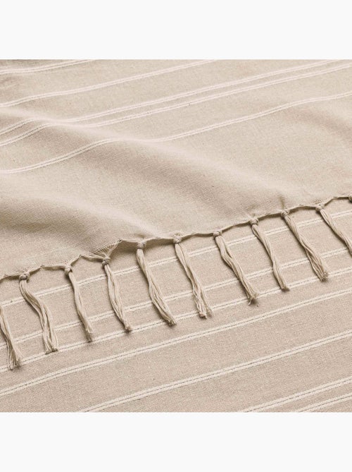Lot de 2 plaids lilia 180 x 220 cm – 100 % coton – plaid à franges beige - Kiabi Lot de 2 plaids lilia 180 x 220 cm – 100 % coton – plaid à franges beige - Kiabi