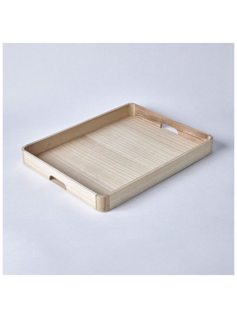 Lot de 2 plateaux arrondis INDIES Beige - Kiabi