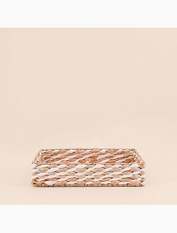 Lot de 2 plateaux naturels bicolores