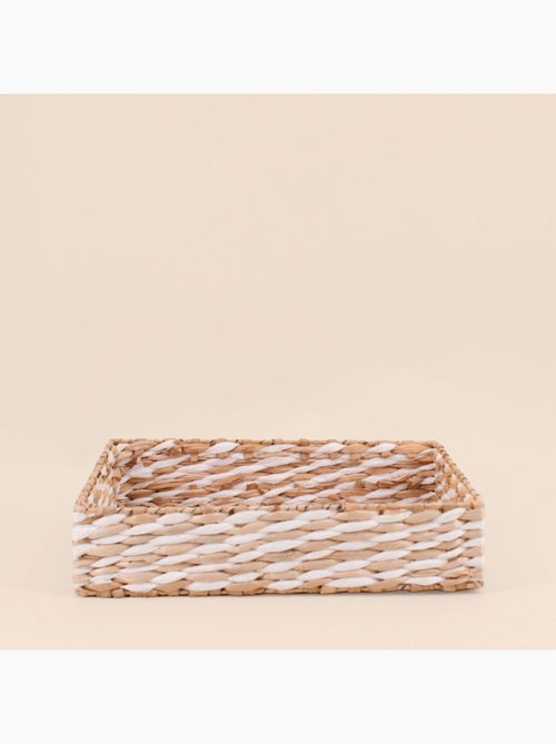 Lot de 2 plateaux naturels bicolores - Kiabi