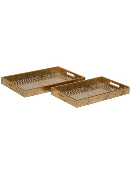 Lot de 2 plateaux rectangulaires en verre ELYA - Kiabi
