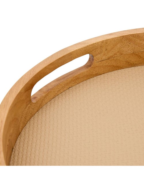 Lot de 2 plateaux ronds en bois d'hévéa bonie - Kiabi