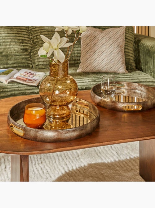 Lot de 2 plateaux ronds en verre ZORA - Kiabi
