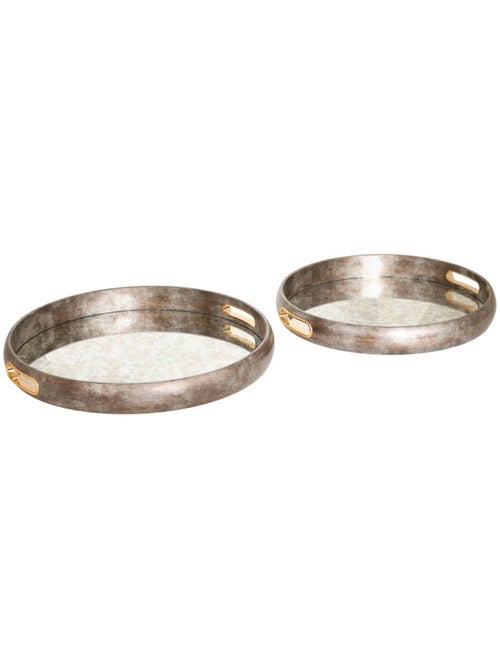 Lot de 2 plateaux ronds en verre zora - Kiabi