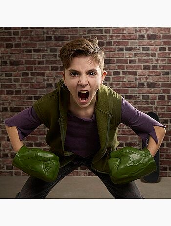 Lot de 2 poings en mousse verts - déguisement enfant - hasbro marvel hulk