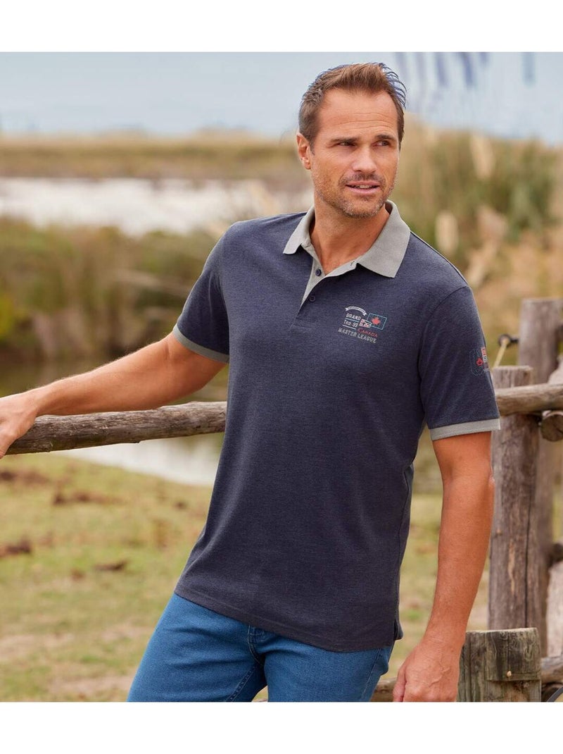 Lot de 2 Polos Canadian Club  - ATLAS FOR MEN Gris Bleu - Kiabi