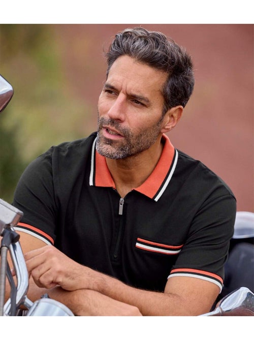 Lot de 2 Polos Col Zippé   - ATLAS FOR MEN - Kiabi