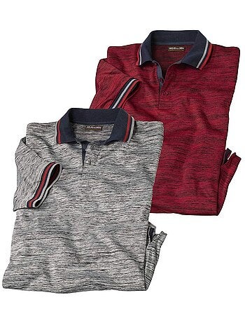 Lot de 2 Polos Flammés - ATLAS FOR MEN