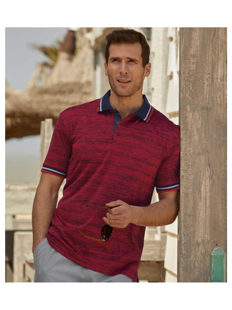 Lot de 2 Polos Flammés  - ATLAS FOR MEN Gris Rouge - Kiabi