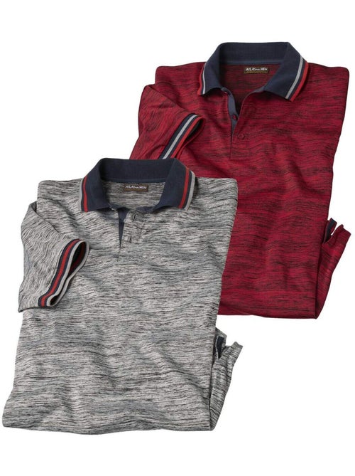 Lot de 2 polos flammés - atlas for men - Kiabi Lot de 2 polos flammés - atlas for men - Kiabi