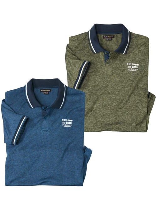 Lot de 2 Polos Fluides Outdoor   - ATLAS FOR MEN - Kiabi