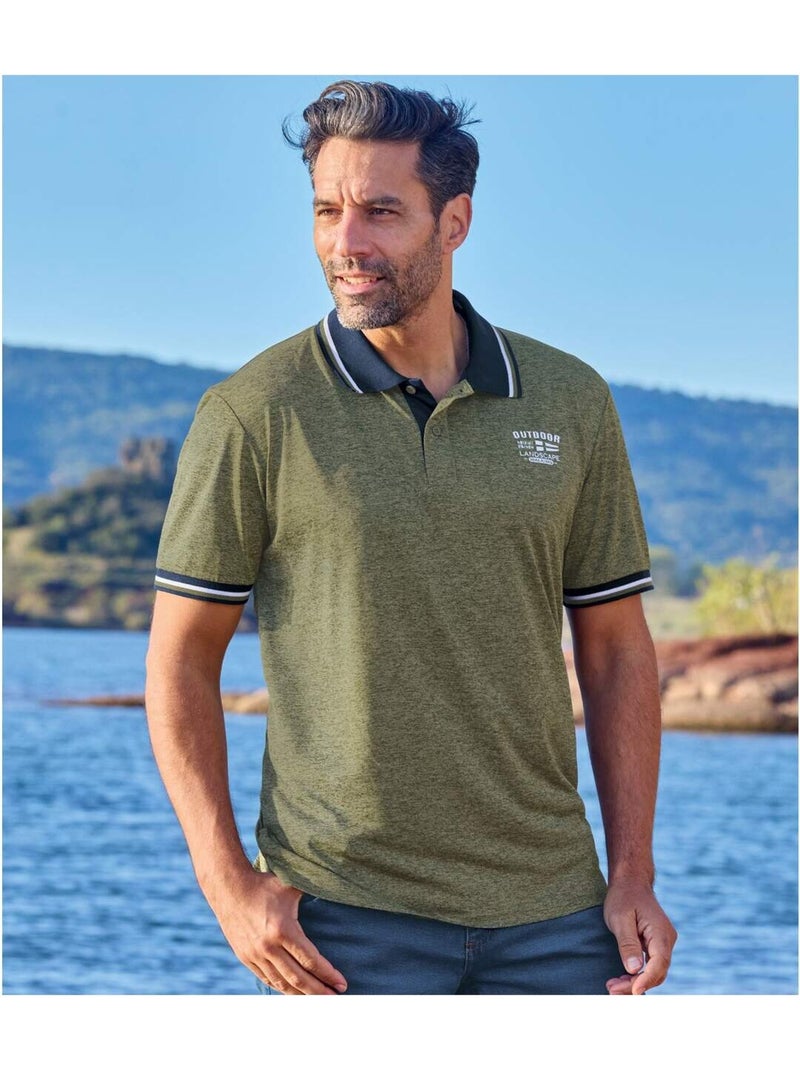 Lot de 2 Polos Fluides Outdoor   - ATLAS FOR MEN Bleu Vert - Kiabi