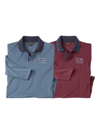 Lot de 2 Polos Jersey Mountain   - ATLAS FOR MEN