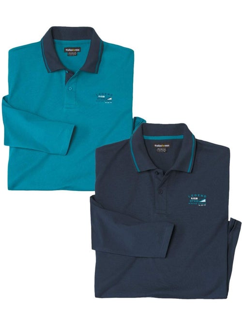 Lot de 2 polos jersey winter valley - atlas for men - Kiabi Lot de 2 polos jersey winter valley - atlas for men - Kiabi