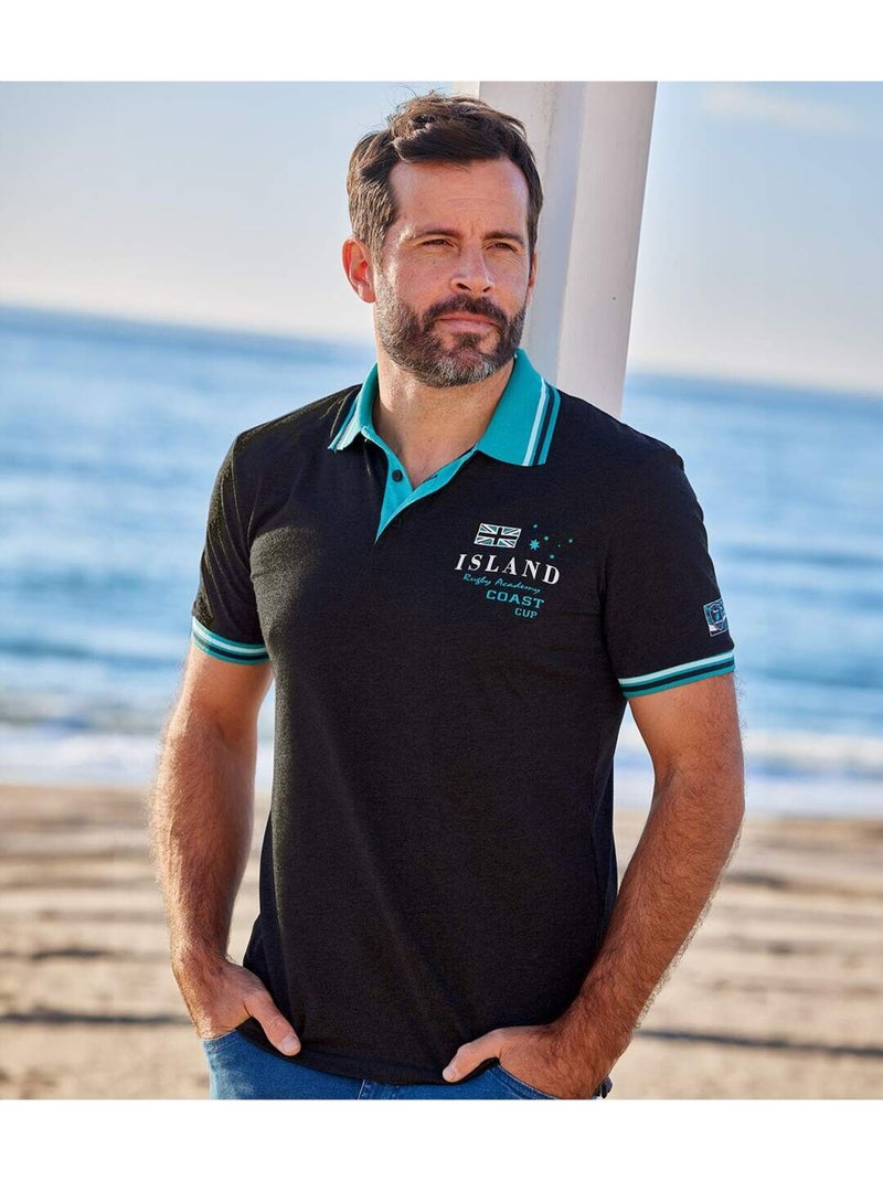 Lot de 2 Polos Master Team  - ATLAS FOR MEN Noir Vert - Kiabi