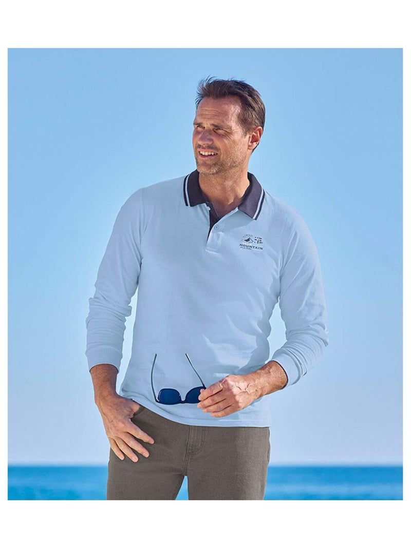 Lot de 2 Polos Mountain   - ATLAS FOR MEN Bleu Bordeaux - Kiabi