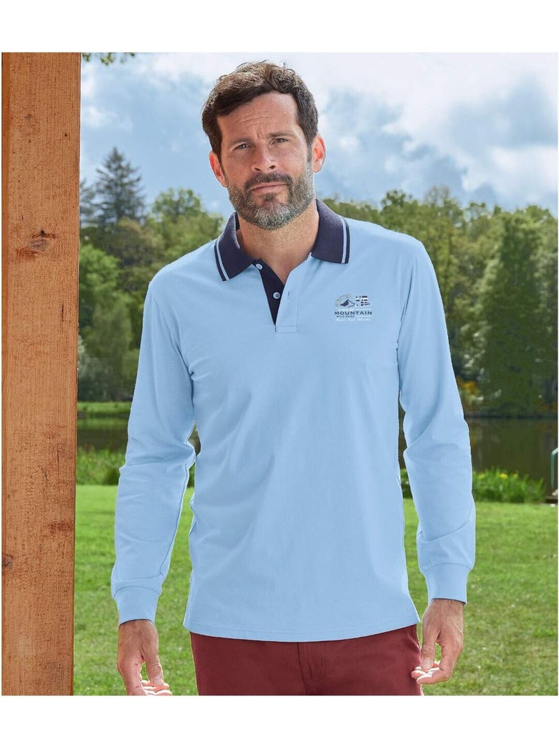 Lot de 2 Polos Mountain   - ATLAS FOR MEN Bleu Bordeaux - Kiabi