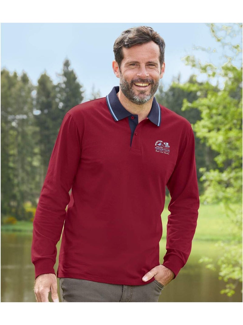 Lot de 2 polos mountain   - atlas for men Bleu Bordeaux - Kiabi