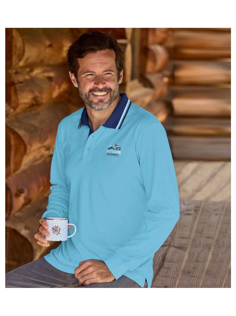 Lot de 2 Polos Outdoor   - ATLAS FOR MEN Bleu Bleu - Kiabi