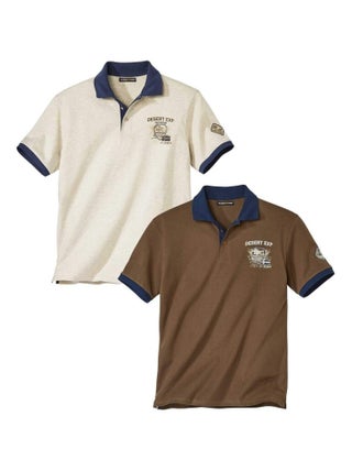 Lot de 2 Polos Outdoor Désert  - ATLAS FOR MEN