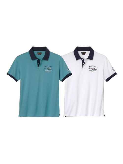 Lot de 2 Polos Piqués Brodés   - ATLAS FOR MEN - Kiabi