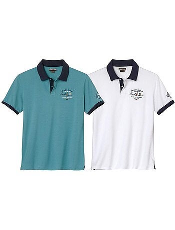 Le lot de 2 polos piqués nautiques - atlas for men