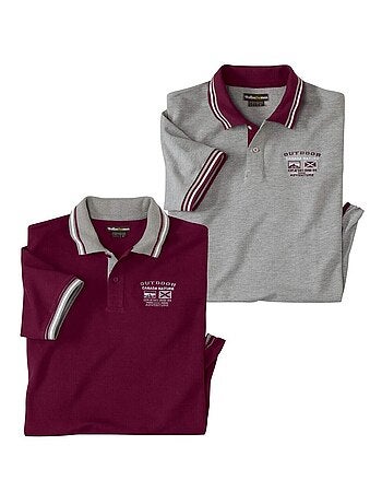 Lot de 2 Polos Piqués Casual - ATLAS FOR MEN