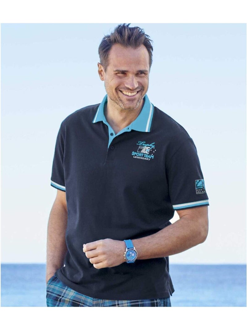 Lot de 2 Polos Piqués Island Cup  - ATLAS FOR MEN Bleu Bleu - Kiabi