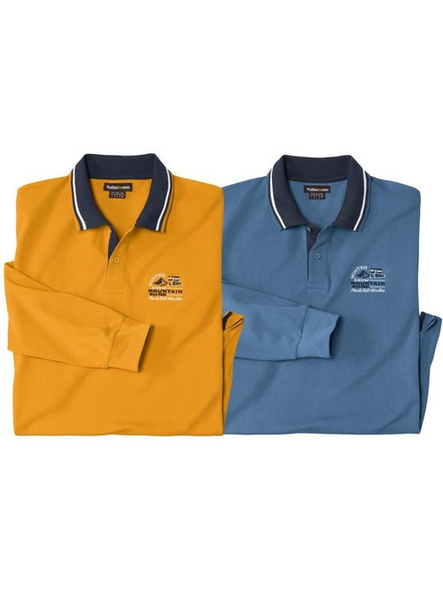 Lot de 2 Polos Piqués Mountain   - ATLAS FOR MEN - Kiabi