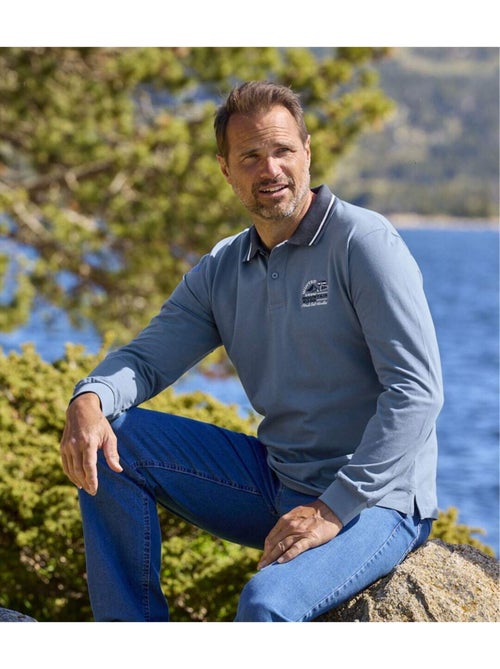 Lot de 2 Polos Piqués Mountain   - ATLAS FOR MEN - Kiabi