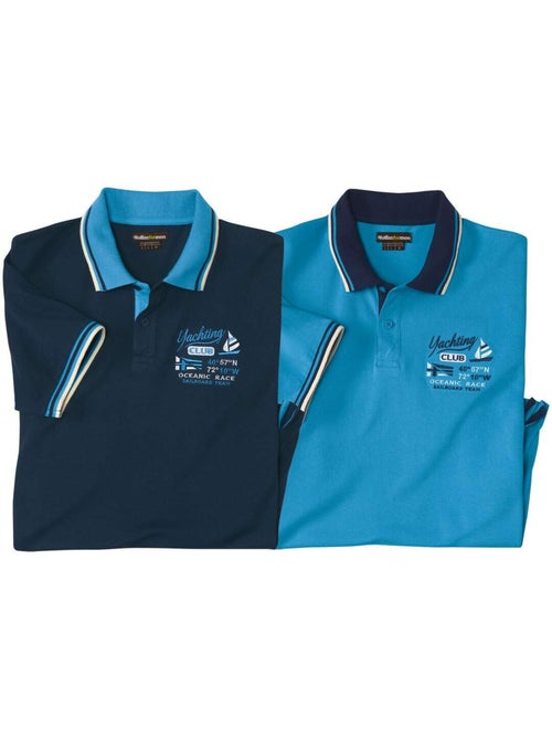 Lot de 2 Polos Piqués Nautiques   - ATLAS FOR MEN - Kiabi