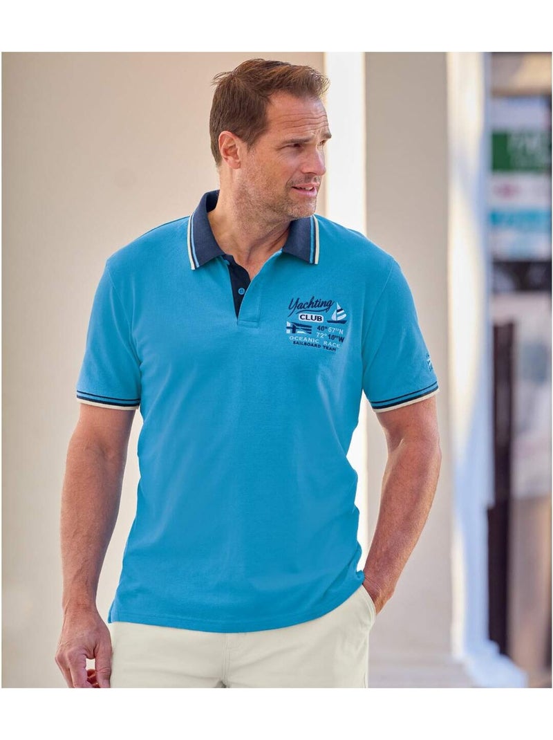 Lot de 2 Polos Piqués Nautiques   - ATLAS FOR MEN Bleu Bleu - Kiabi