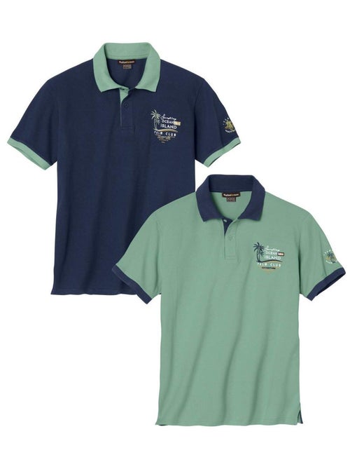 Lot de 2 Polos Piqués Ocean Island   - ATLAS FOR MEN - Kiabi