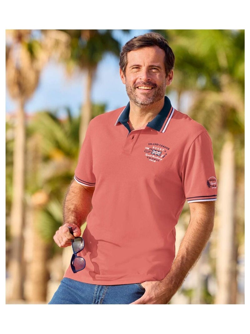 Lot de 2 Polos Piqués Sportmen   - ATLAS FOR MEN Bleu Orange - Kiabi