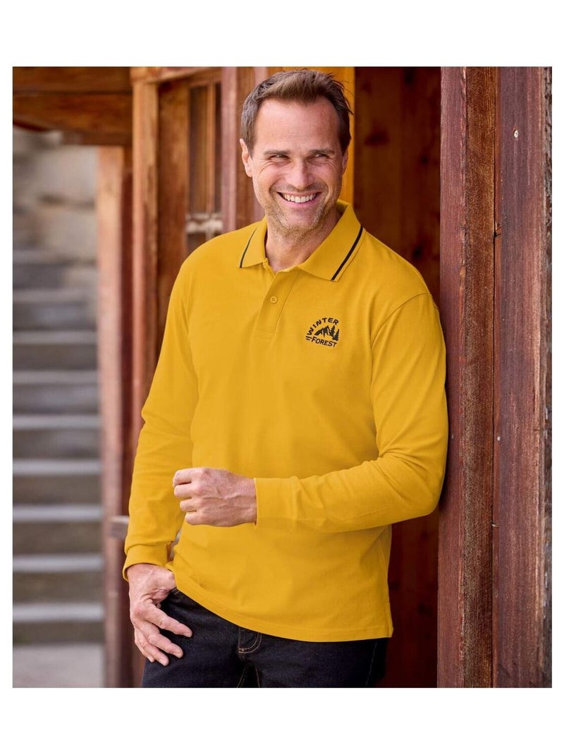 Lot de 2 Polos Piqués Trendy   - ATLAS FOR MEN Noir Jaune - Kiabi