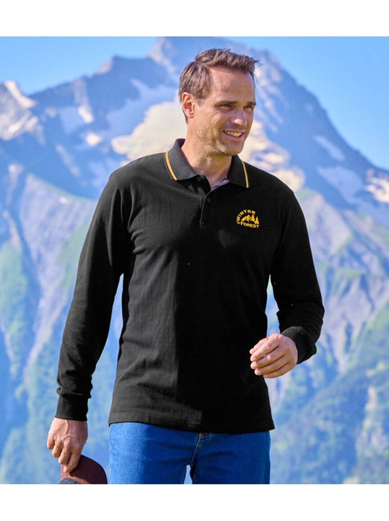 Lot de 2 polos piqués trendy   - atlas for men Noir Jaune - Kiabi