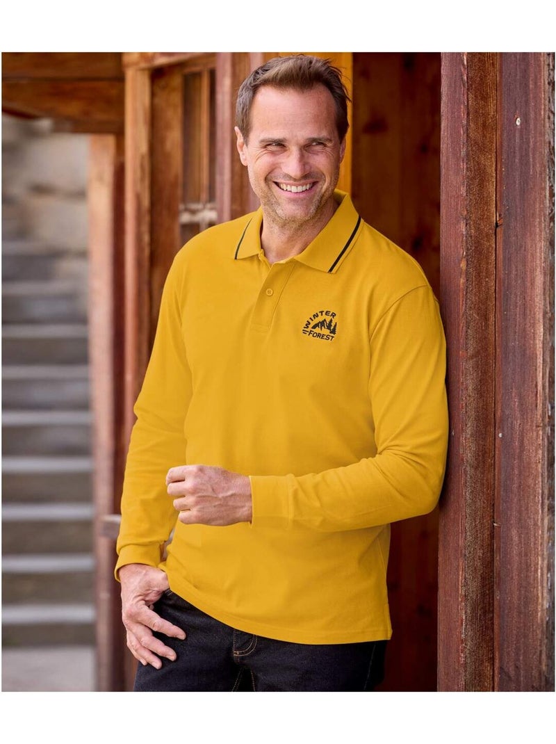 Lot de 2 polos piqués trendy   - atlas for men Noir Jaune - Kiabi