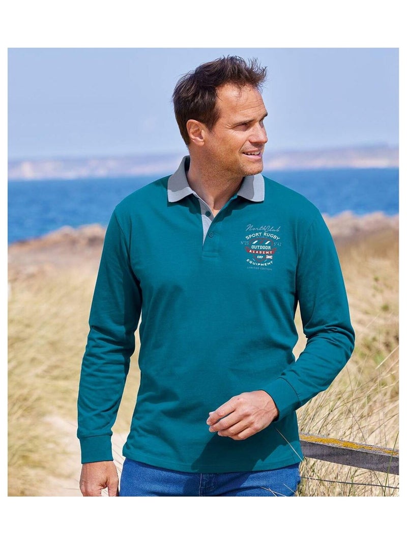 Lot de 2 Polos Rugby North Club  - ATLAS FOR MEN Bleu Bordeaux - Kiabi