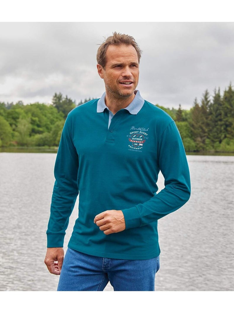 Lot de 2 Polos Rugby North Club  - ATLAS FOR MEN Bleu Bordeaux - Kiabi