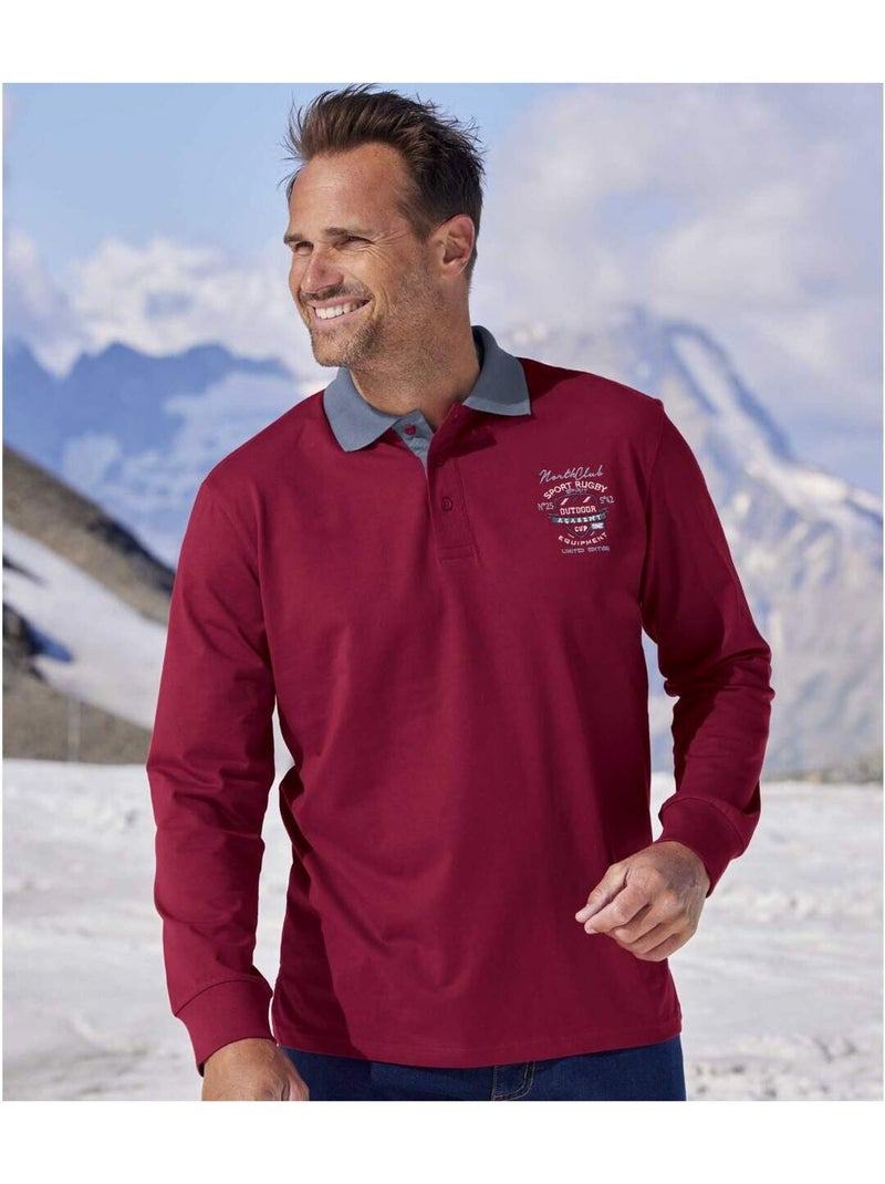 Lot de 2 Polos Rugby North Club  - ATLAS FOR MEN Bleu Bordeaux - Kiabi