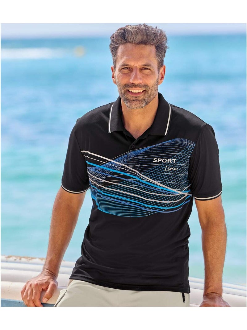 Lot de 2 polos sport line   - atlas for men Bleu Noir - Kiabi