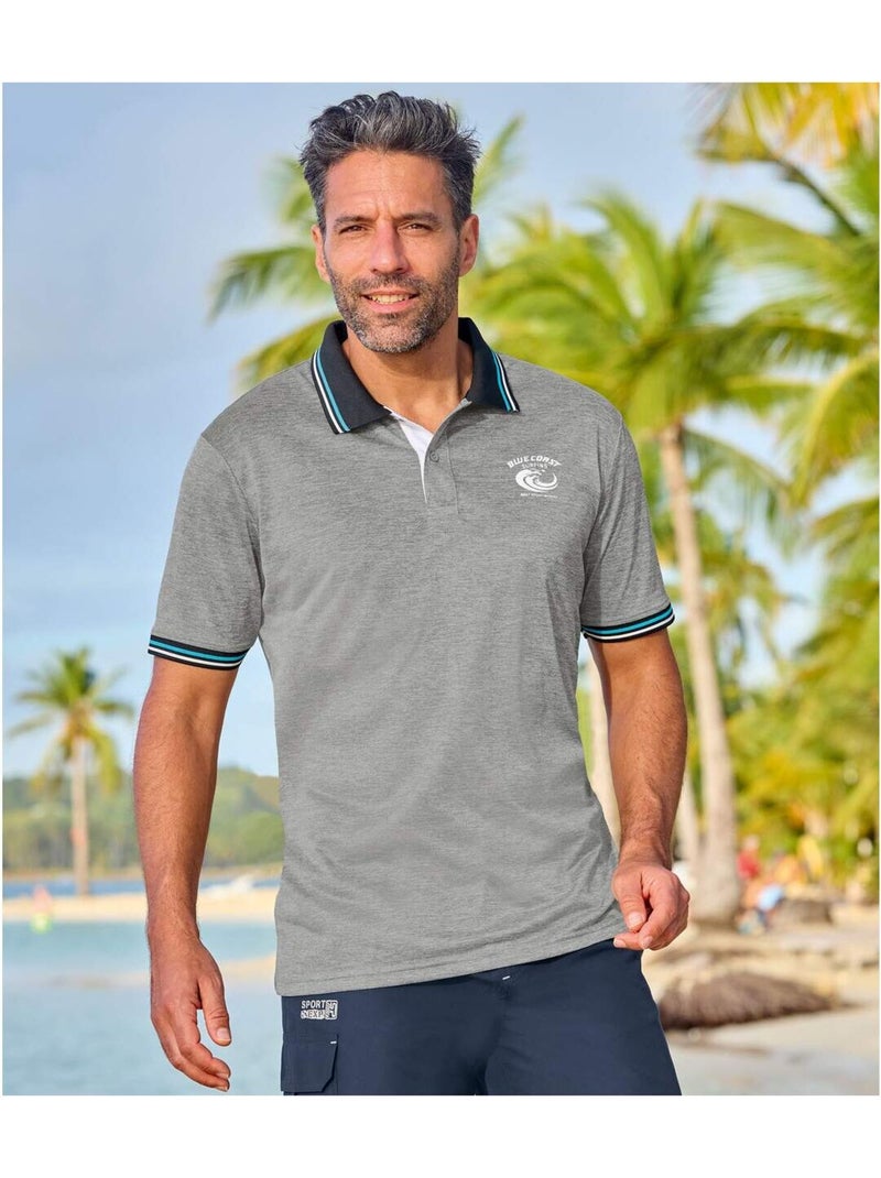 Lot de 2 Polos Sport Outdoor   - ATLAS FOR MEN Gris Bleu - Kiabi