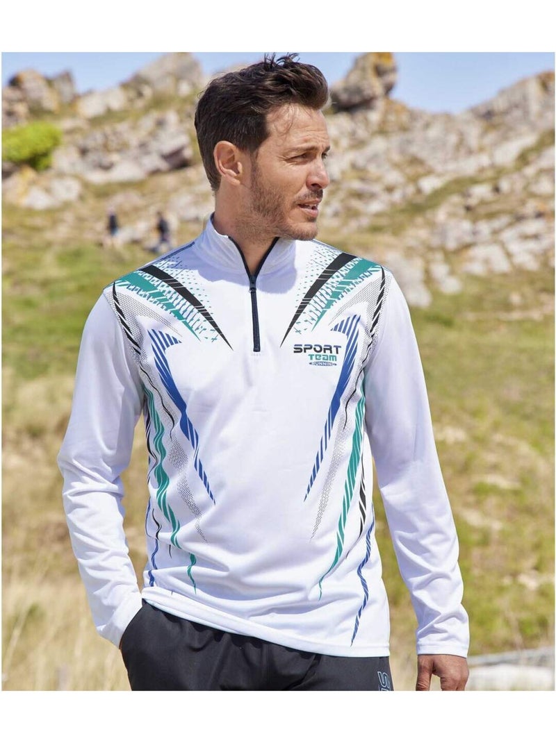 Lot de 2 Polos Zippés Sport   - ATLAS FOR MEN Blanc Noir - Kiabi