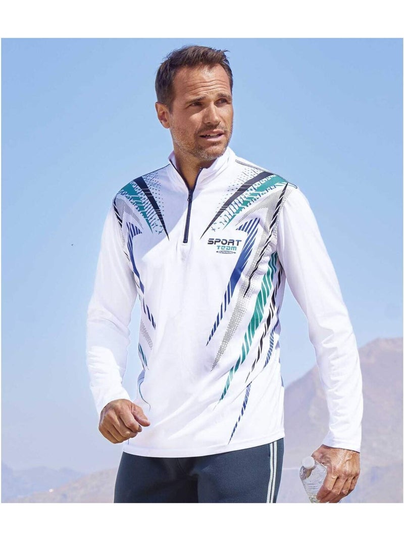 Lot de 2 Polos Zippés Sport   - ATLAS FOR MEN Blanc Noir - Kiabi