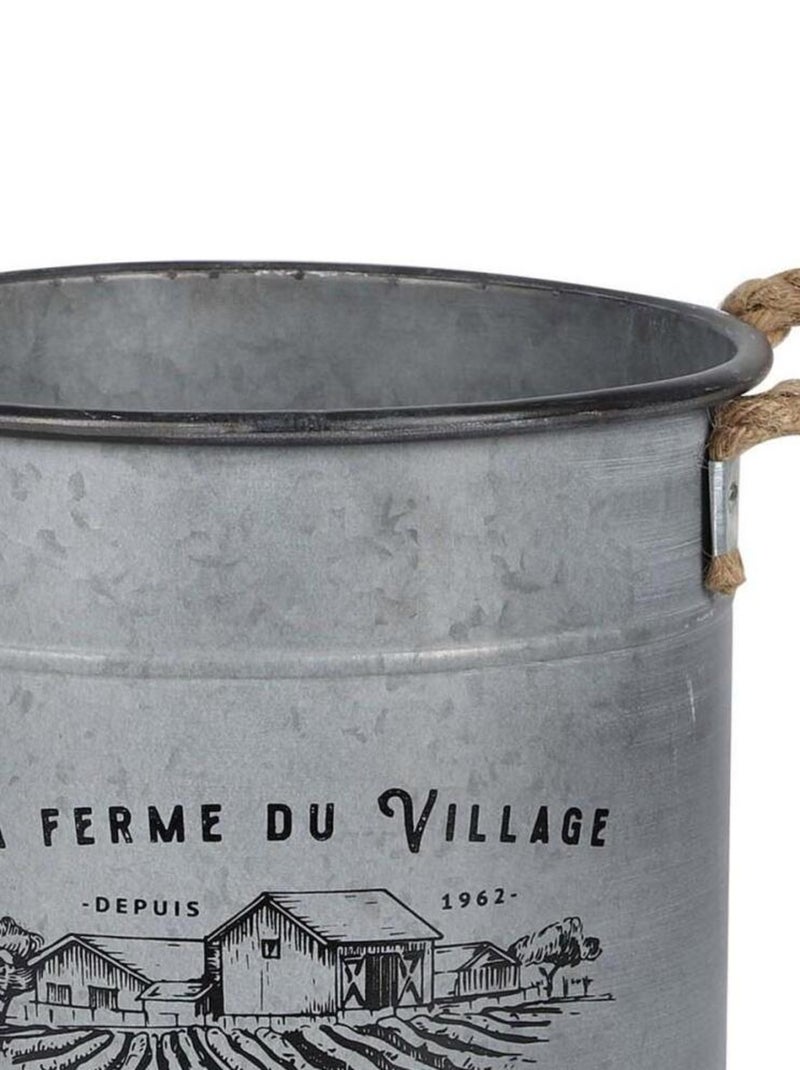 Lot de 2 pots à fleurs métal décoré Gris - Kiabi