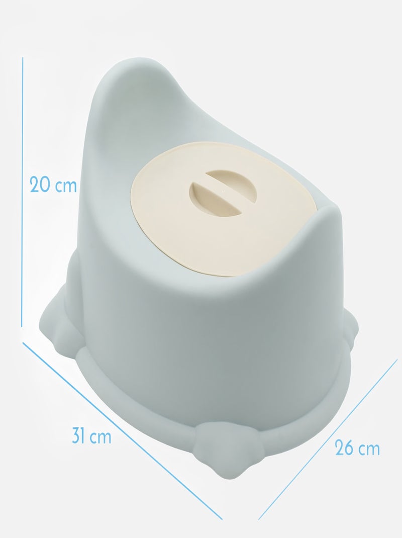 Lot de 2 pots de toilette pour bébé avec couvercle et poignée de transport - Monsieur Bébé Bleu - Kiabi
